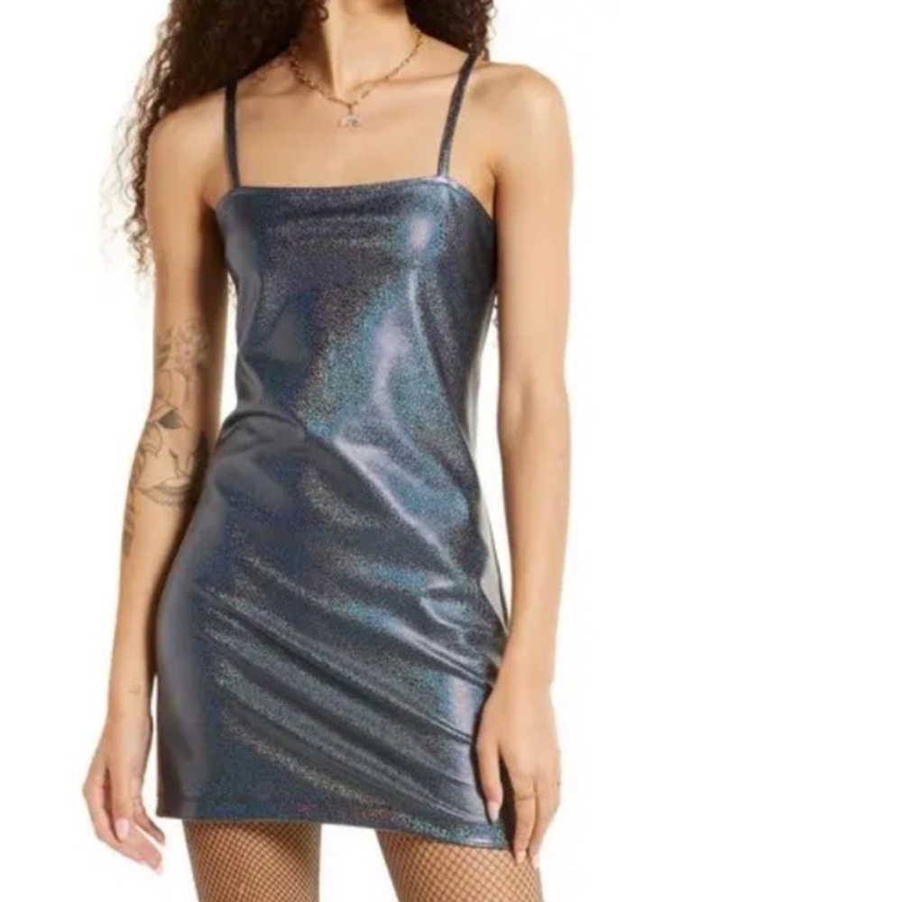 BP Be Proud Women's Black Rainbow Glitter Stretch Mini Dress